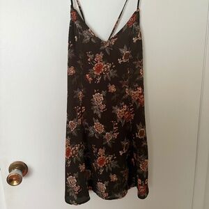 Cute Brown Floral Mini Dress